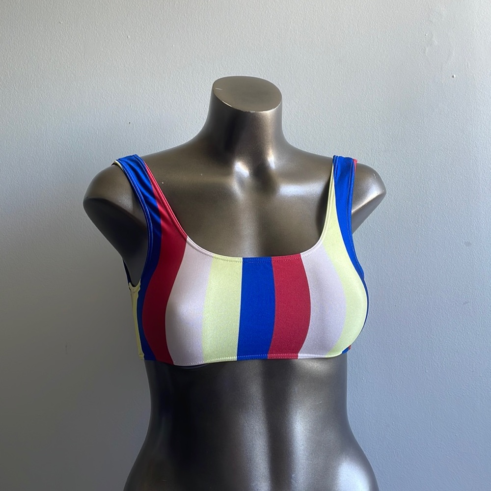 American Apparel Beach Stripe Bikini Top Medium